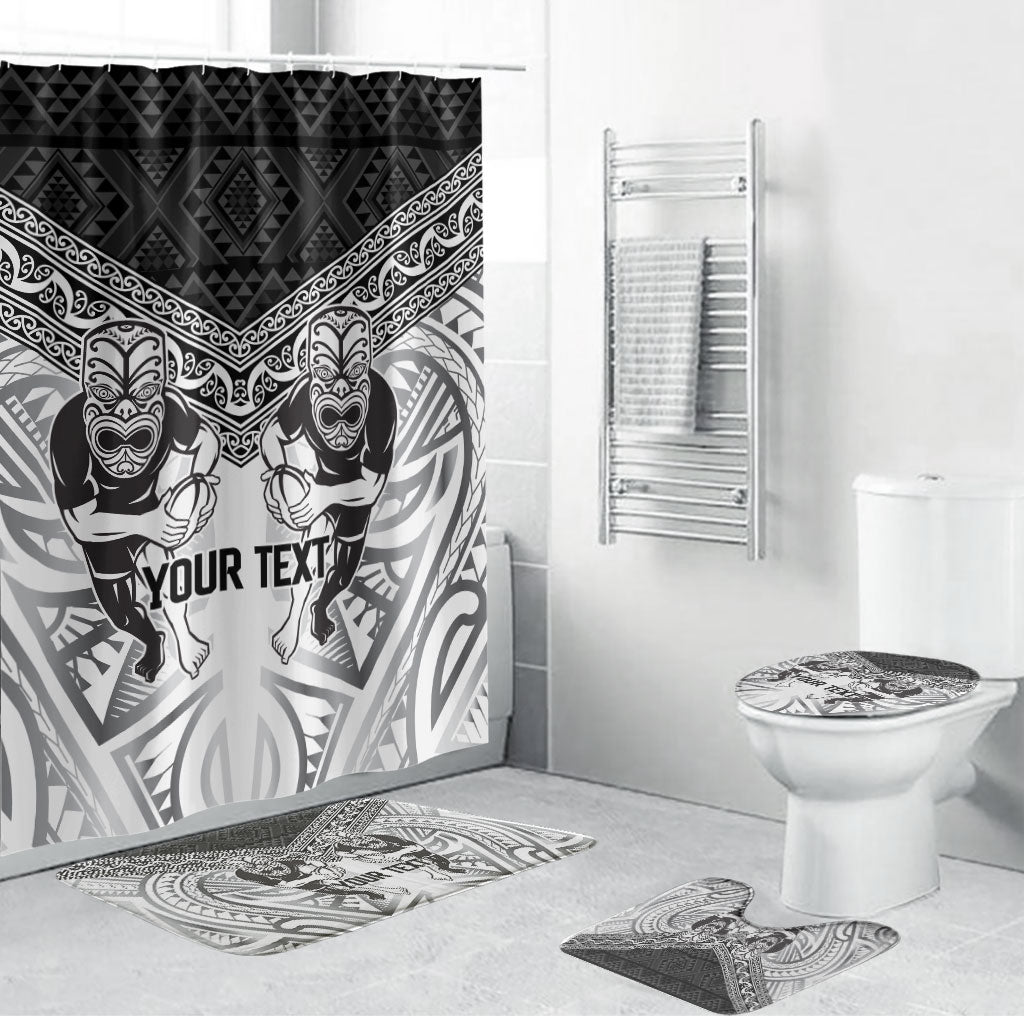 Custom Rugby New Zealand Black Fern Bathroom Set Niho Taniwha Inspired