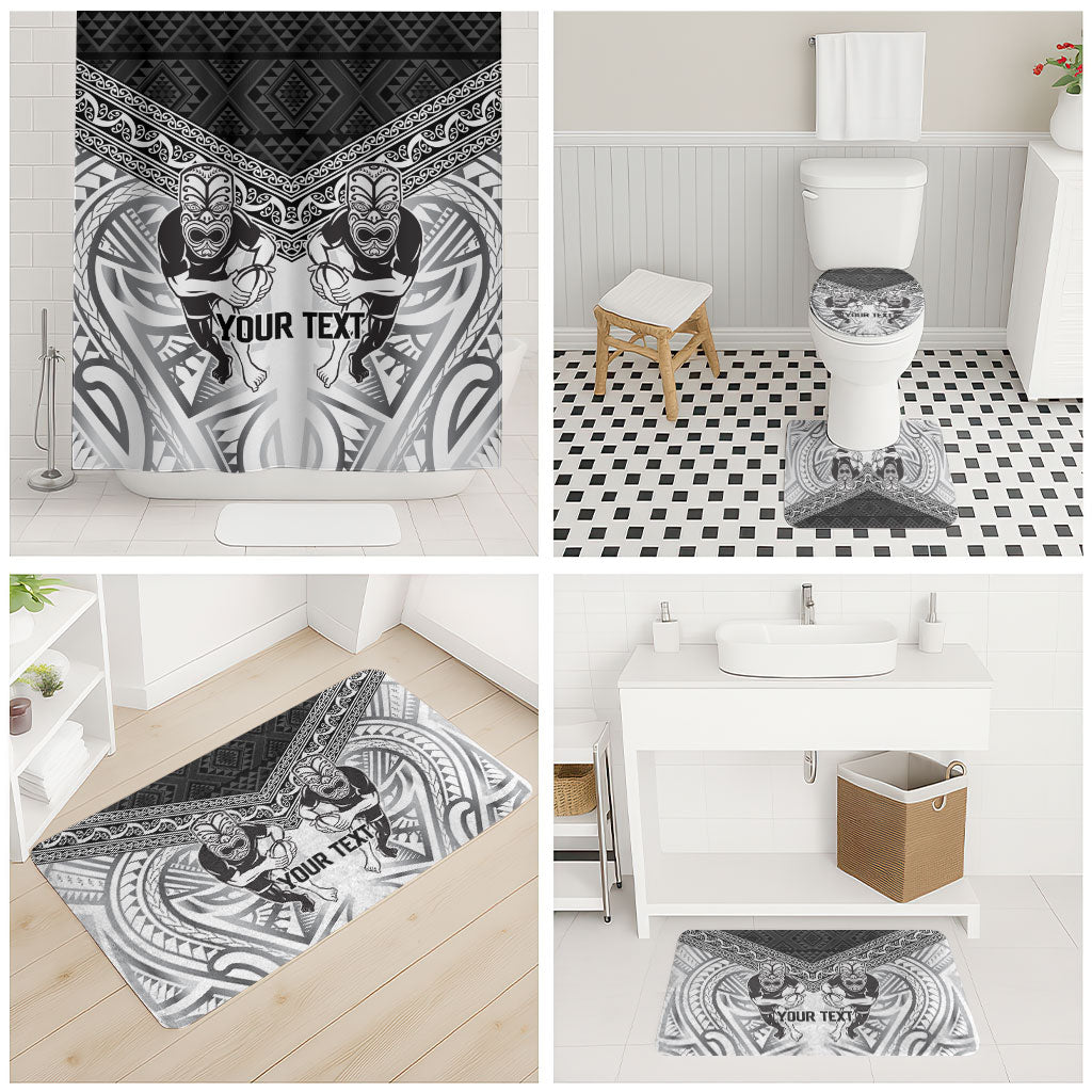 Custom Rugby New Zealand Black Fern Bathroom Set Niho Taniwha Inspired