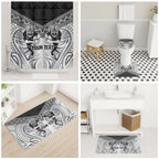 Custom Rugby New Zealand Black Fern Bathroom Set Niho Taniwha Inspired