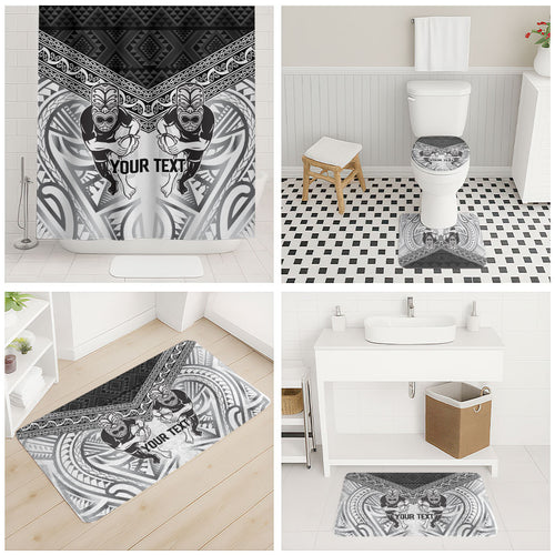Custom Rugby New Zealand Black Fern Bathroom Set Niho Taniwha Inspired