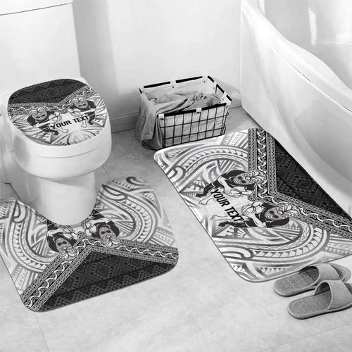 Custom Rugby New Zealand Black Fern Bathroom Set Niho Taniwha Inspired