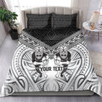 Custom Rugby New Zealand Black Fern Bedding Set Niho Taniwha Inspired
