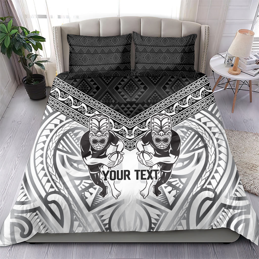 Custom Rugby New Zealand Black Fern Bedding Set Niho Taniwha Inspired