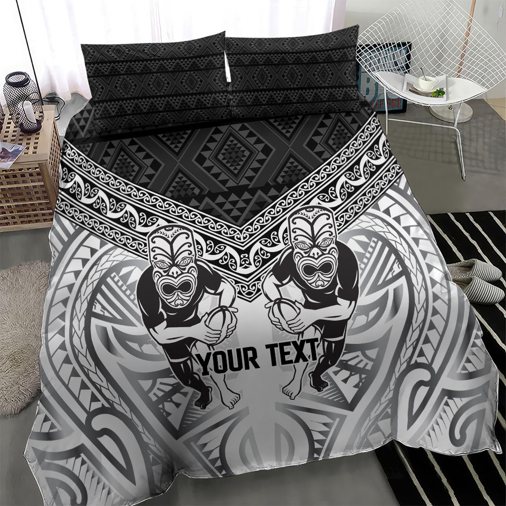 Custom Rugby New Zealand Black Fern Bedding Set Niho Taniwha Inspired
