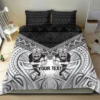 Custom Rugby New Zealand Black Fern Bedding Set Niho Taniwha Inspired