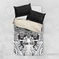 Custom Rugby New Zealand Black Fern Bedding Set Niho Taniwha Inspired