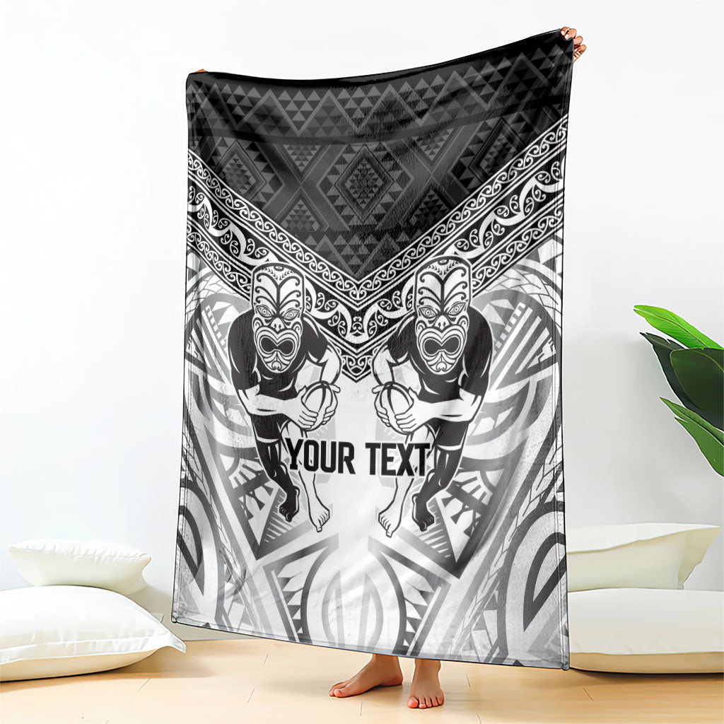 Custom Rugby New Zealand Black Fern Blanket Niho Taniwha Inspired