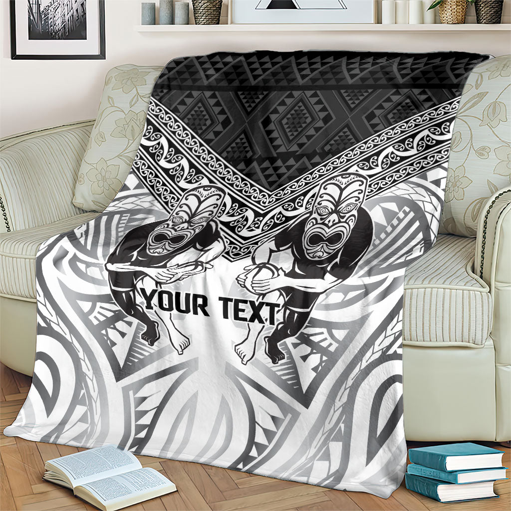 Custom Rugby New Zealand Black Fern Blanket Niho Taniwha Inspired