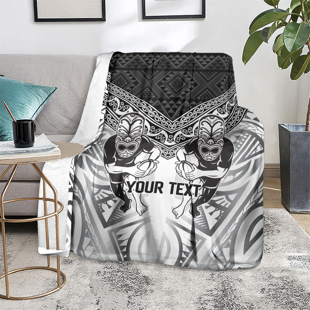 Custom Rugby New Zealand Black Fern Blanket Niho Taniwha Inspired