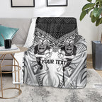 Custom Rugby New Zealand Black Fern Blanket Niho Taniwha Inspired