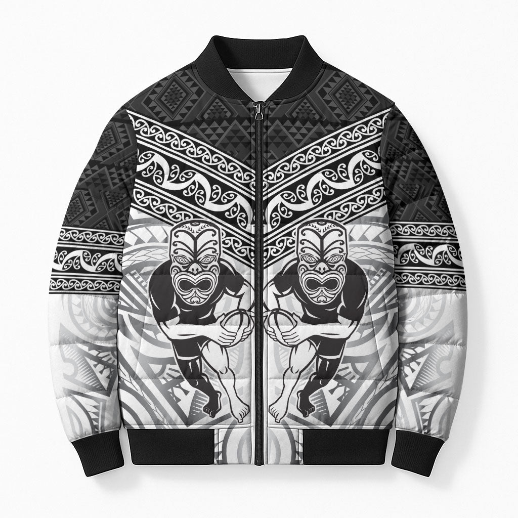 Custom Rugby New Zealand Black Fern Bomber Puffer Jacket Niho Taniwha Inspired