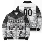 Custom Rugby New Zealand Black Fern Bomber Puffer Jacket Niho Taniwha Inspired