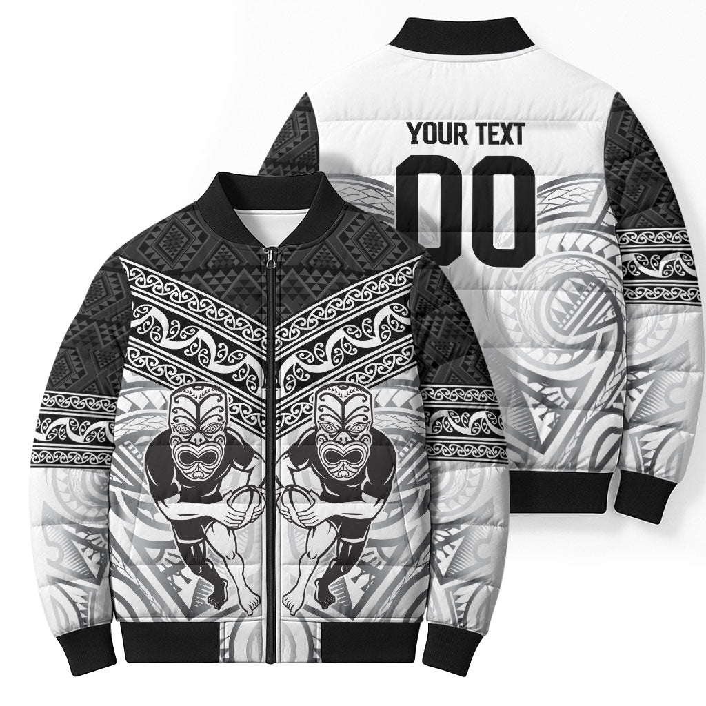 Custom Rugby New Zealand Black Fern Bomber Puffer Jacket Niho Taniwha Inspired