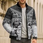 Custom Rugby New Zealand Black Fern Bomber Puffer Jacket Niho Taniwha Inspired