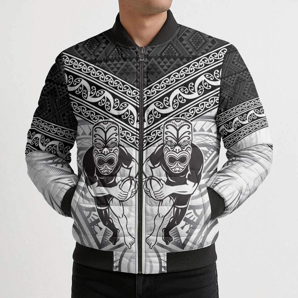 Custom Rugby New Zealand Black Fern Bomber Puffer Jacket Niho Taniwha Inspired