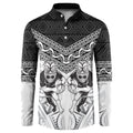 Custom Rugby New Zealand Black Fern Button Sweatshirt Niho Taniwha Inspired