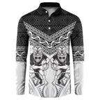 Custom Rugby New Zealand Black Fern Button Sweatshirt Niho Taniwha Inspired