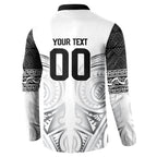 Custom Rugby New Zealand Black Fern Button Sweatshirt Niho Taniwha Inspired