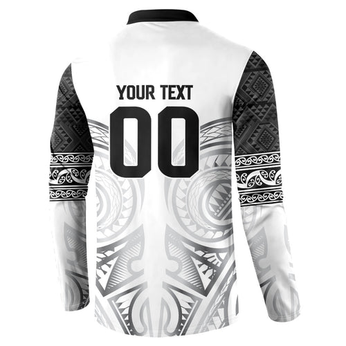 Custom Rugby New Zealand Black Fern Button Sweatshirt Niho Taniwha Inspired