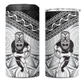Custom Rugby New Zealand Black Fern 4 in 1 Can Cooler Tumbler Niho Taniwha Inspired