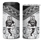 Custom Rugby New Zealand Black Fern 4 in 1 Can Cooler Tumbler Niho Taniwha Inspired
