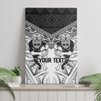 Custom Rugby New Zealand Black Fern Canvas Wall Art Niho Taniwha Inspired