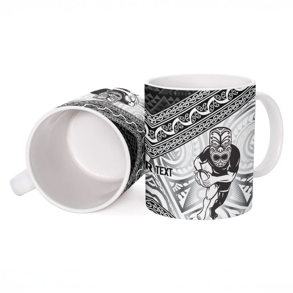 Custom Rugby New Zealand Black Fern Ceramic Mug Niho Taniwha Inspired