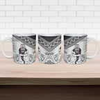 Custom Rugby New Zealand Black Fern Ceramic Mug Niho Taniwha Inspired