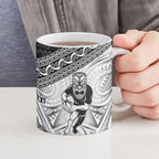 Custom Rugby New Zealand Black Fern Ceramic Mug Niho Taniwha Inspired