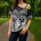 Custom Rugby New Zealand Black Fern Cross Shoulder Shirt Niho Taniwha Inspired