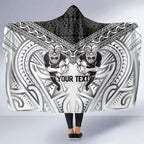 Custom Rugby New Zealand Black Fern Hooded Blanket Niho Taniwha Inspired