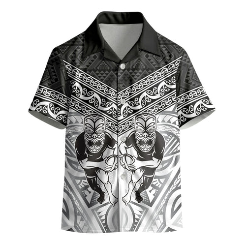 Custom Rugby New Zealand Black Fern Kid Hawaiian Shirt Niho Taniwha Inspired