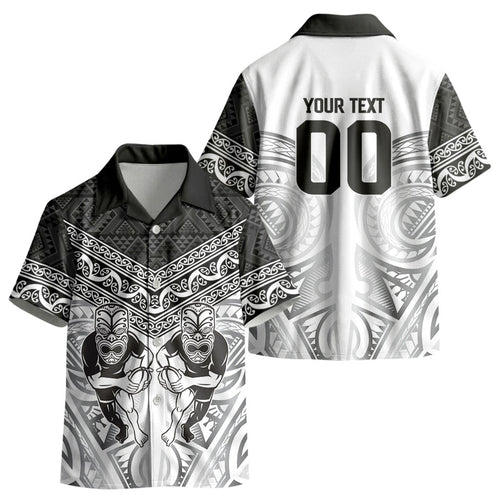 Custom Rugby New Zealand Black Fern Kid Hawaiian Shirt Niho Taniwha Inspired