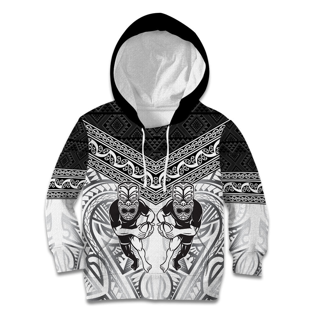 Custom Rugby New Zealand Black Fern Kid Hoodie Niho Taniwha Inspired