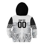 Custom Rugby New Zealand Black Fern Kid Hoodie Niho Taniwha Inspired