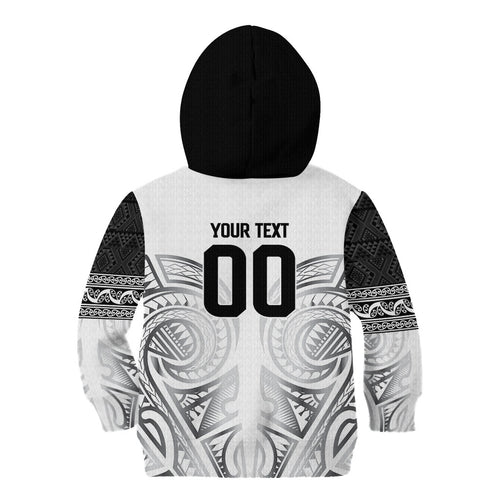 Custom Rugby New Zealand Black Fern Kid Hoodie Niho Taniwha Inspired