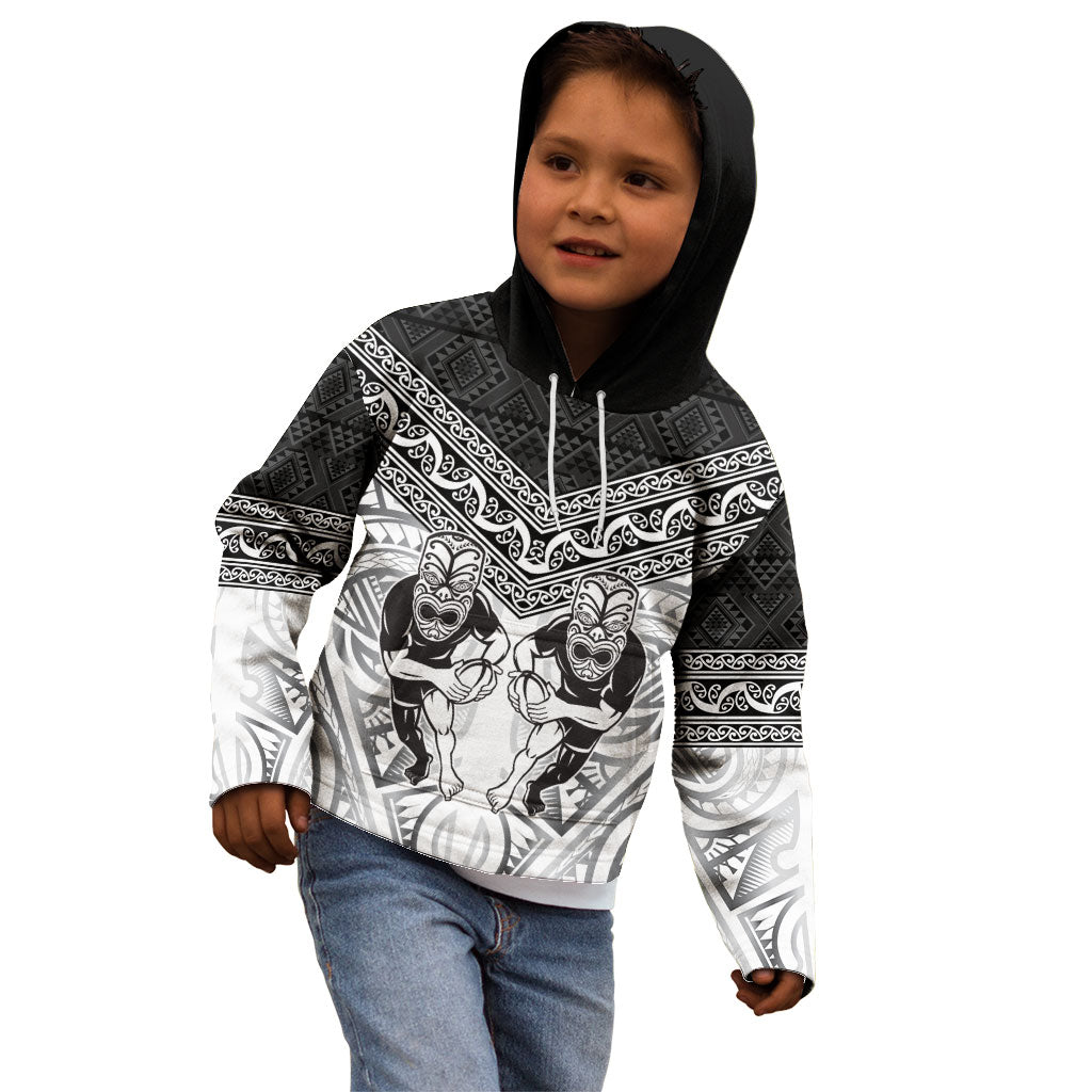 Custom Rugby New Zealand Black Fern Kid Hoodie Niho Taniwha Inspired