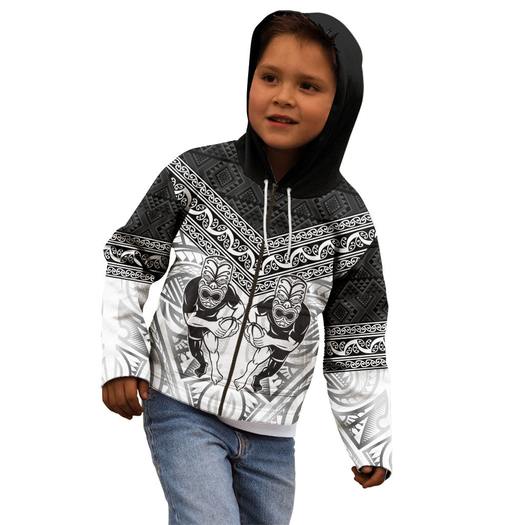 Custom Rugby New Zealand Black Fern Kid Hoodie Niho Taniwha Inspired