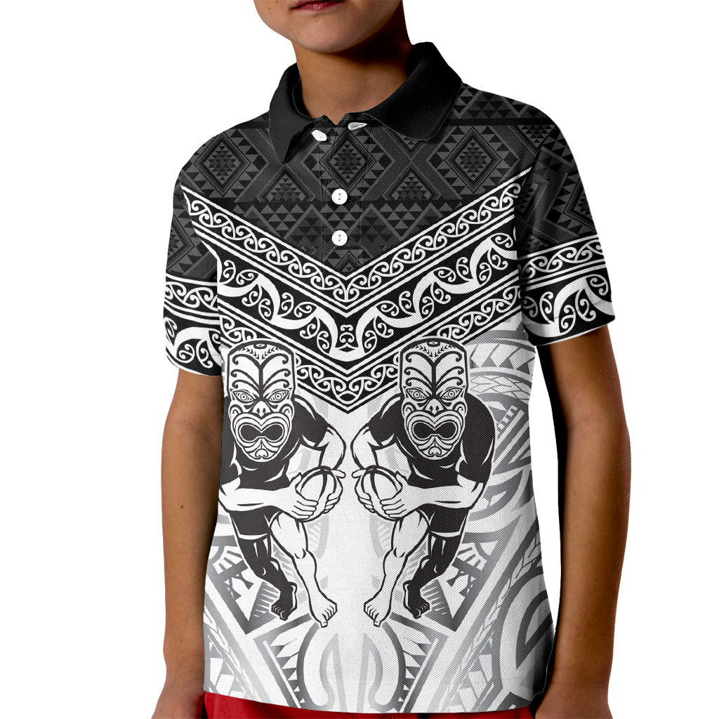 Custom Rugby New Zealand Black Fern Kid Polo Shirt Niho Taniwha Inspired
