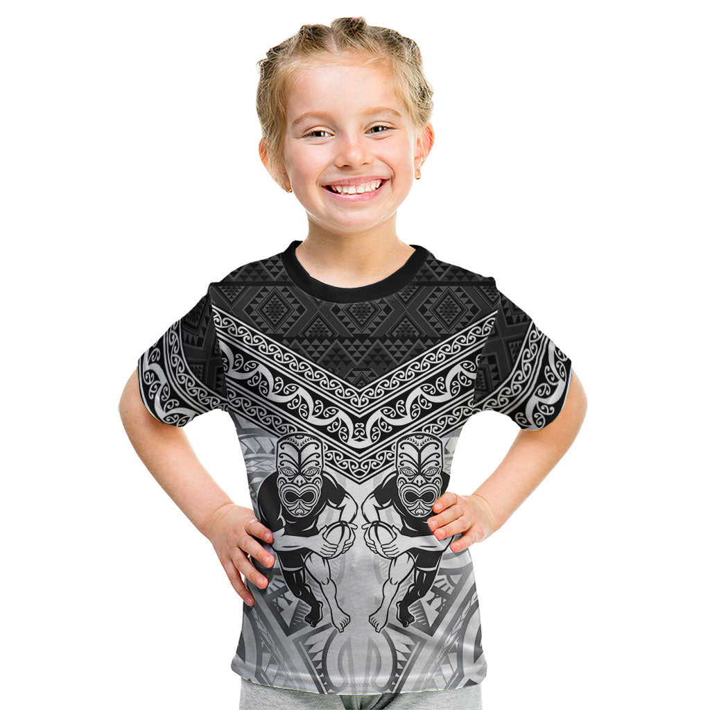 Custom Rugby New Zealand Black Fern Kid T Shirt Niho Taniwha Inspired