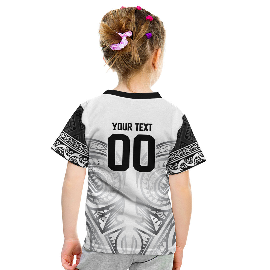 Custom Rugby New Zealand Black Fern Kid T Shirt Niho Taniwha Inspired