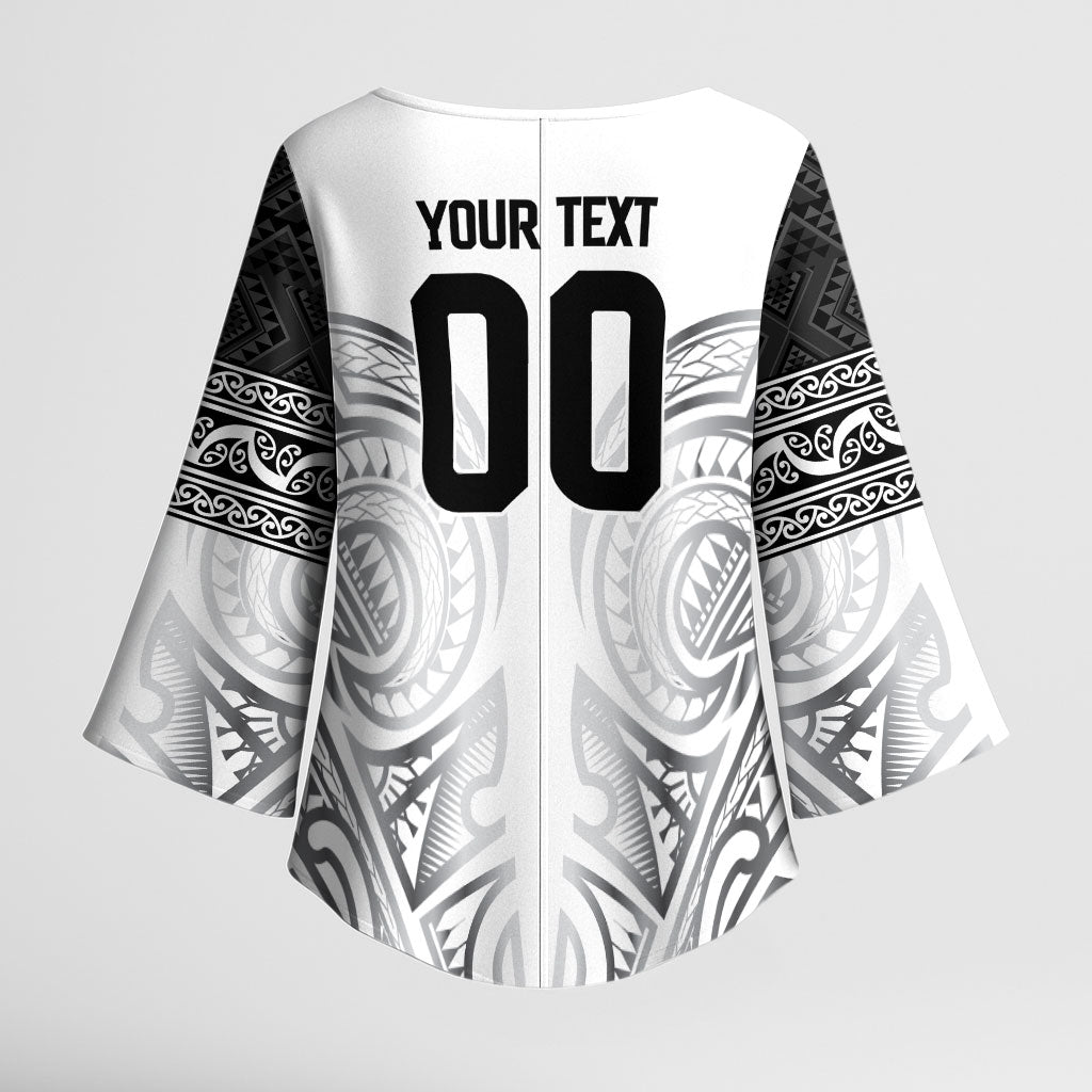 Custom Rugby New Zealand Black Fern Kimono Sleeve Blouse Niho Taniwha Inspired