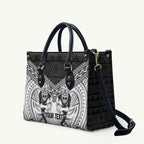 Custom Rugby New Zealand Black Fern Leather Bag Niho Taniwha Inspired