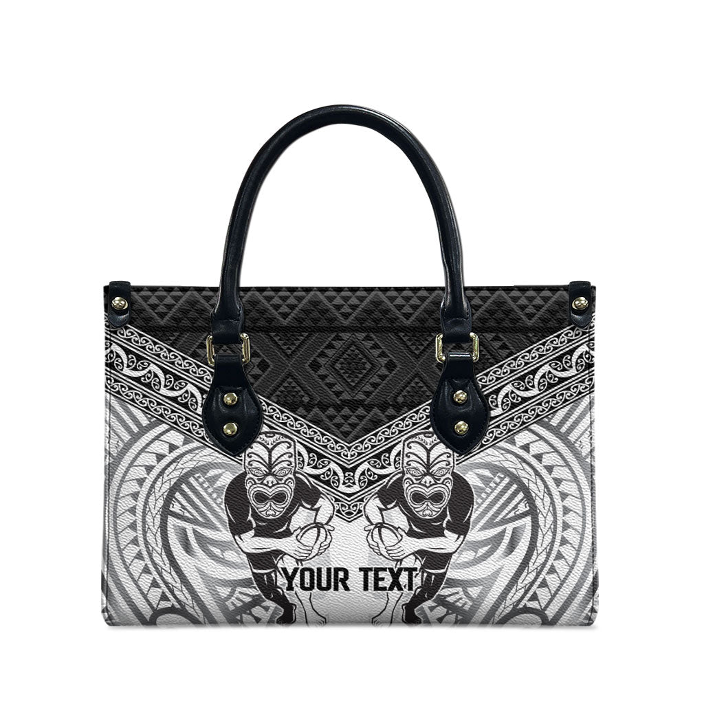 Custom Rugby New Zealand Black Fern Leather Bag Niho Taniwha Inspired