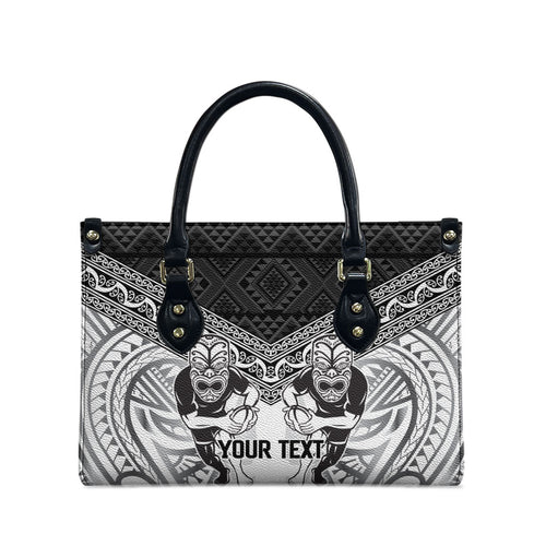 Custom Rugby New Zealand Black Fern Leather Bag Niho Taniwha Inspired
