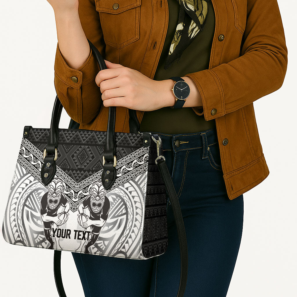 Custom Rugby New Zealand Black Fern Leather Bag Niho Taniwha Inspired