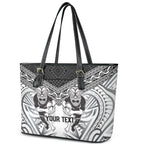 Custom Rugby New Zealand Black Fern Leather Tote Bag Niho Taniwha Inspired
