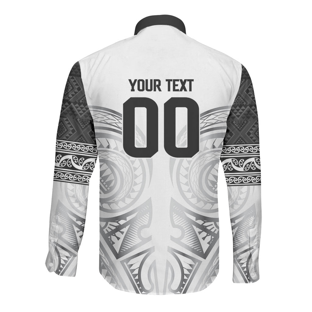 Custom Rugby New Zealand Black Fern Long Sleeve Button Shirt Niho Taniwha Inspired