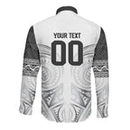 Custom Rugby New Zealand Black Fern Long Sleeve Button Shirt Niho Taniwha Inspired