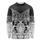 Custom Rugby New Zealand Black Fern Long Sleeve Shirt Niho Taniwha Inspired